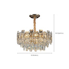 Lustre rond glamour en métal et cristal