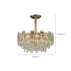 Lustre rond glamour en métal et cristal