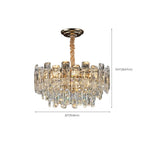 Lustre rond glamour en métal et cristal