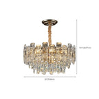 Lustre rond glamour en métal et cristal