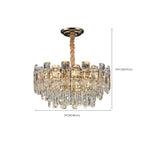Lustre rond glamour en métal et cristal