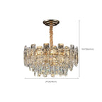 Lustre rond glamour en métal et cristal
