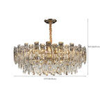 Lustre rond glamour en métal et cristal