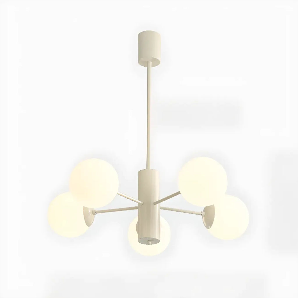 Lustre Sputnik minimaliste en verre sphérique blanc