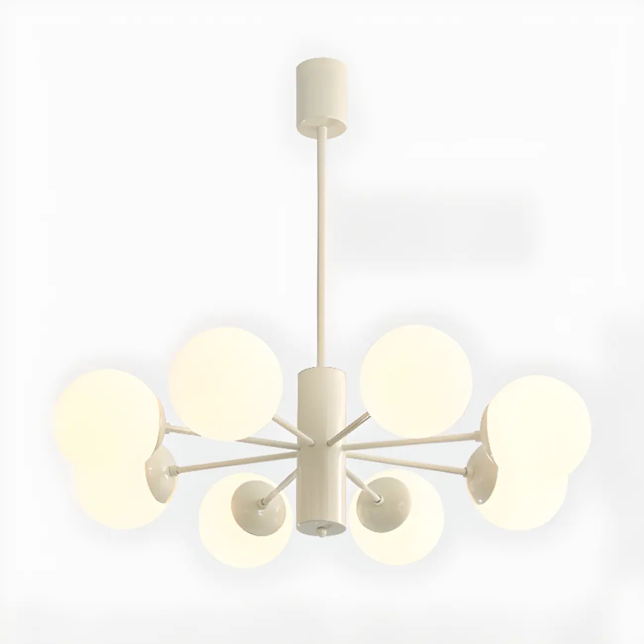 Lustre Sputnik minimaliste en verre sphérique blanc