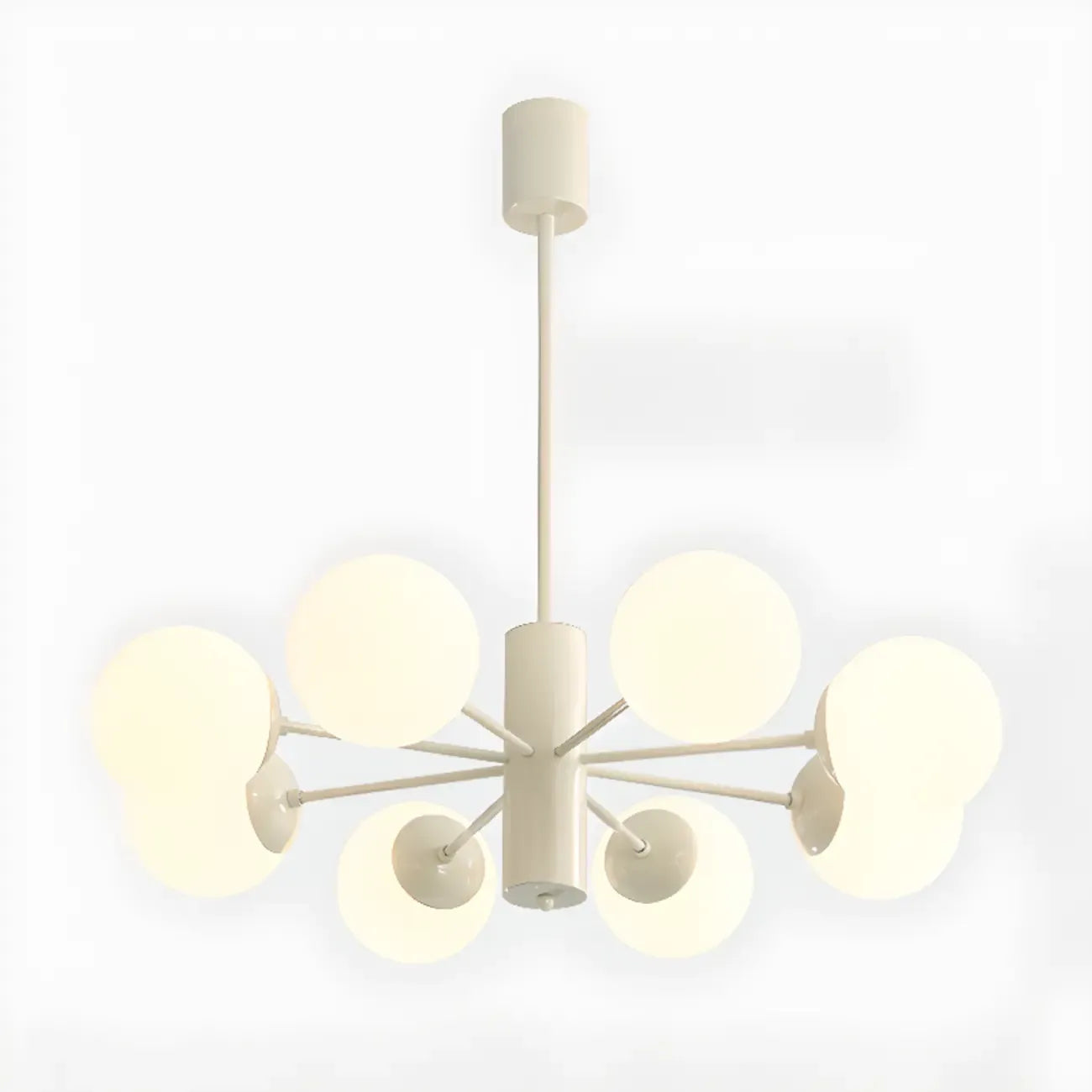 Lustre Sputnik minimaliste en verre sphérique blanc