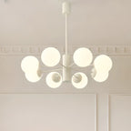 Lustre Sputnik minimaliste en verre sphérique blanc