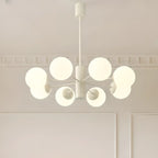 Lustre Sputnik minimaliste en verre sphérique blanc