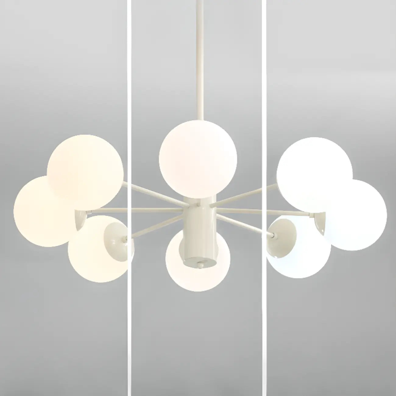 Lustre Sputnik minimaliste en verre sphérique blanc