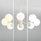 Lustre Sputnik minimaliste en verre sphérique blanc