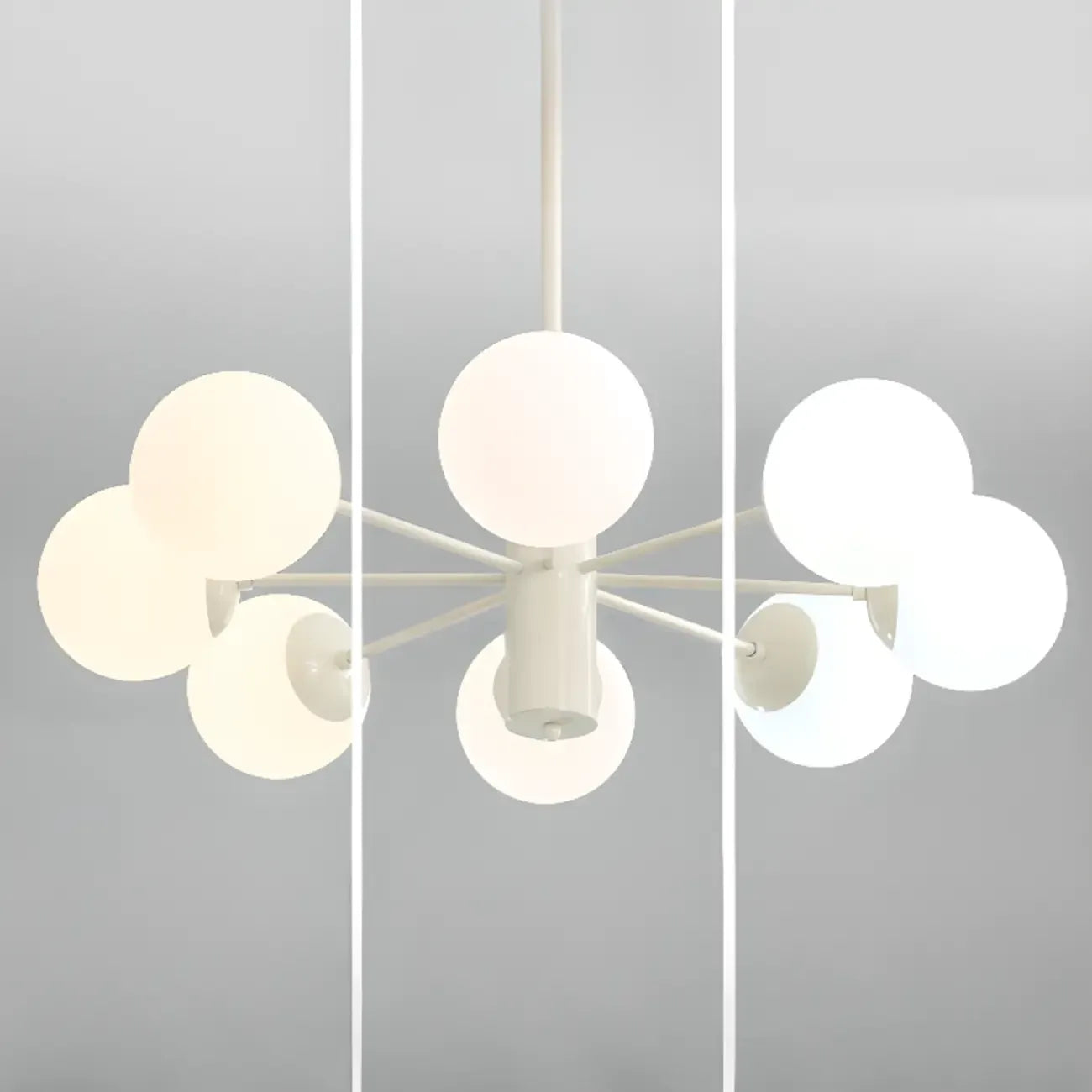 Lustre Sputnik minimaliste en verre sphérique blanc