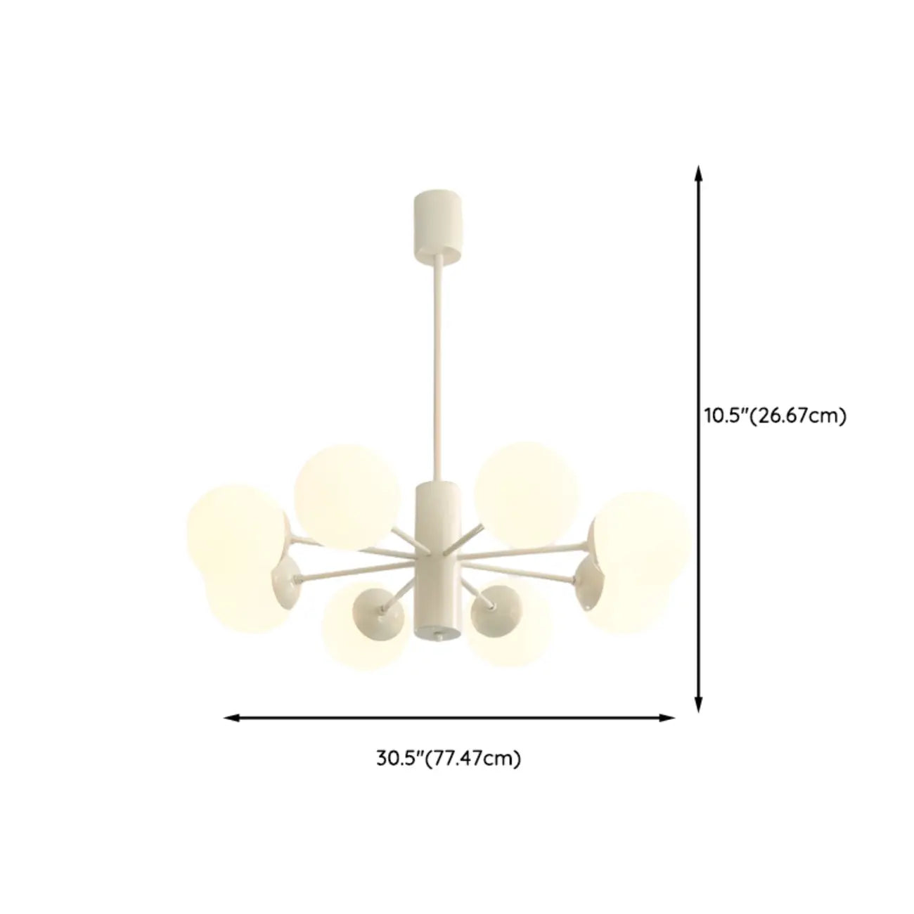 Lustre Sputnik minimaliste en verre sphérique blanc