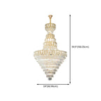 Lustre de plafond haut de gamme à plusieurs niveaux en cristal doré réglable