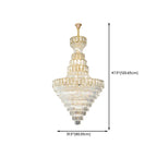Lustre de plafond haut de gamme à plusieurs niveaux en cristal doré réglable