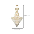 Lustre de plafond haut de gamme à plusieurs niveaux en cristal doré réglable