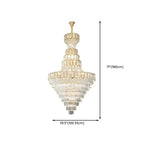 Lustre de plafond haut de gamme à plusieurs niveaux en cristal doré réglable
