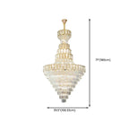 Lustre de plafond haut de gamme à plusieurs niveaux en cristal doré réglable