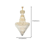 Lustre de plafond haut de gamme à plusieurs niveaux en cristal doré réglable