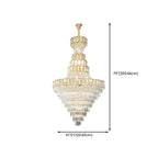 Lustre de plafond haut de gamme à plusieurs niveaux en cristal doré réglable