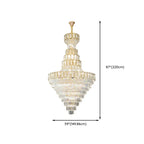 Lustre de plafond haut de gamme à plusieurs niveaux en cristal doré réglable