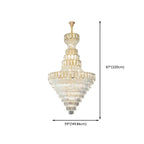 Lustre de plafond haut de gamme à plusieurs niveaux en cristal doré réglable