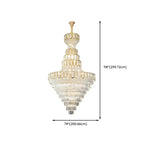 Lustre de plafond haut de gamme à plusieurs niveaux en cristal doré réglable