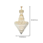 Lustre de plafond haut de gamme à plusieurs niveaux en cristal doré réglable