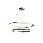 Lustre moderne à LED élégant en métal noir avec anneau circulaire