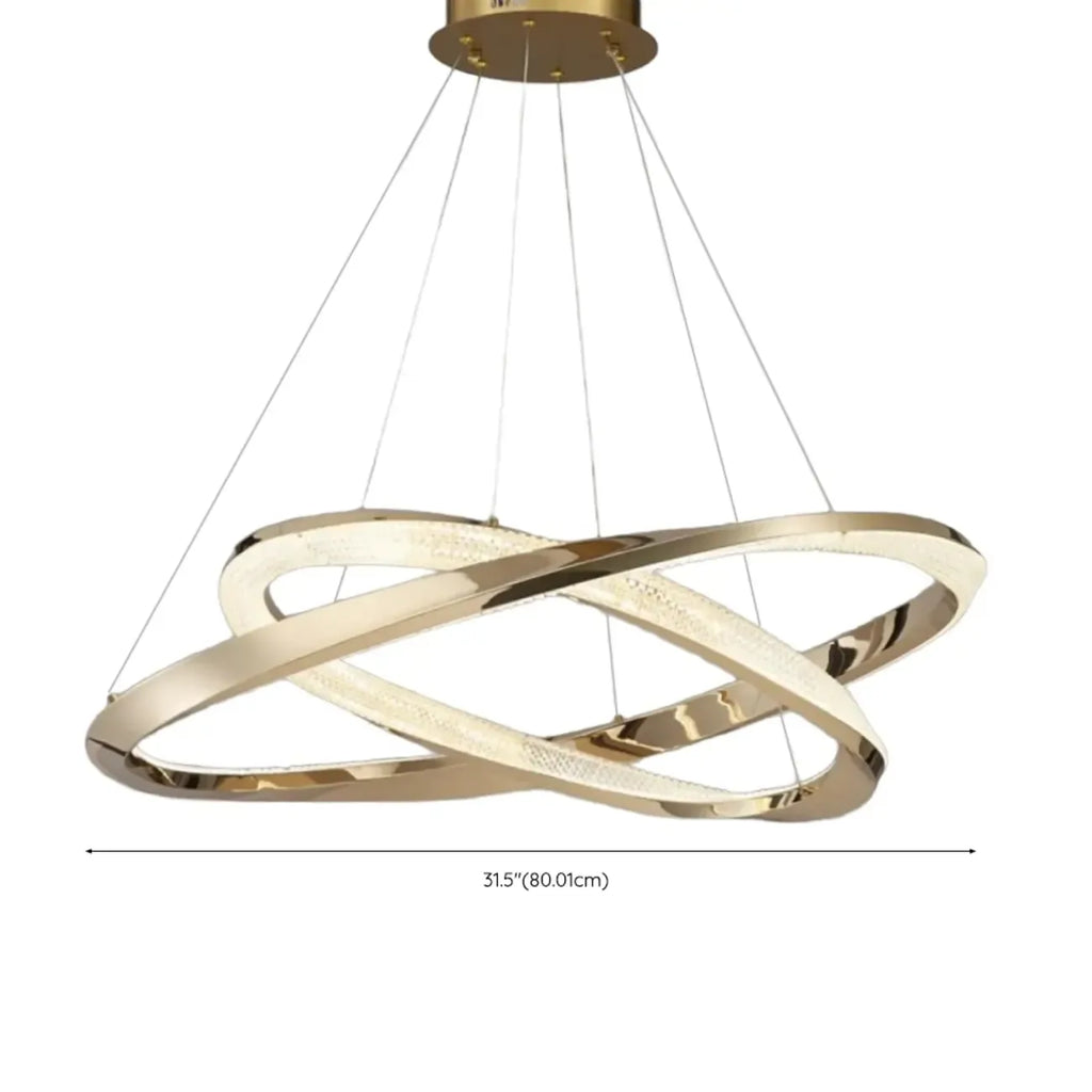Lustre moderne à LED élégant en métal noir avec anneau circulaire