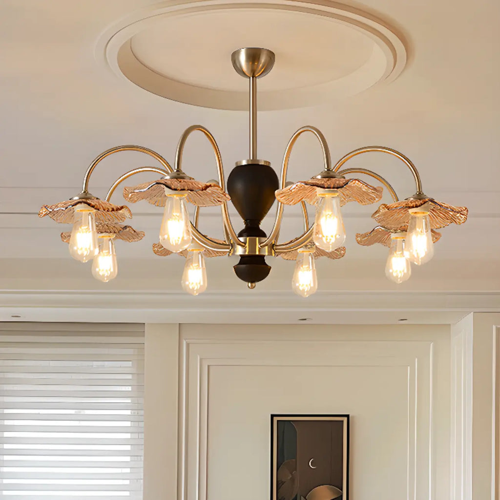 Lustre géométrique à grandes tiges pour salle à manger, 6/8 lumières