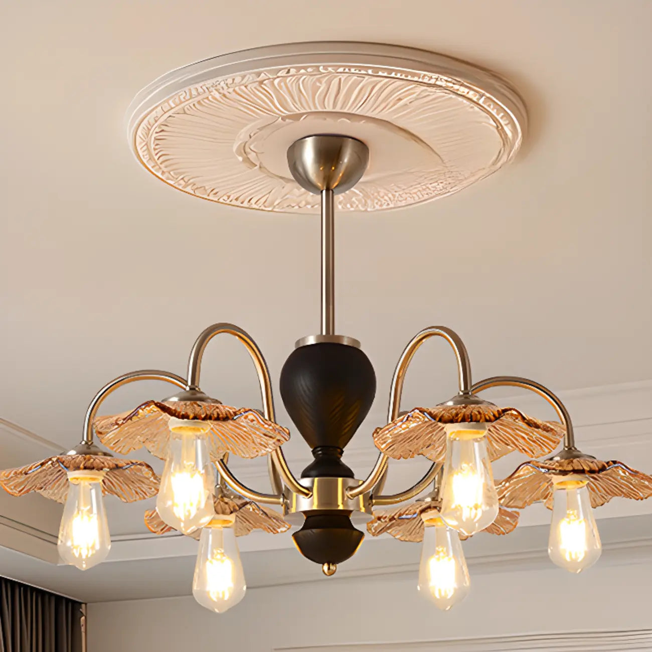 Lustre géométrique à grandes tiges pour salle à manger, 6/8 lumières