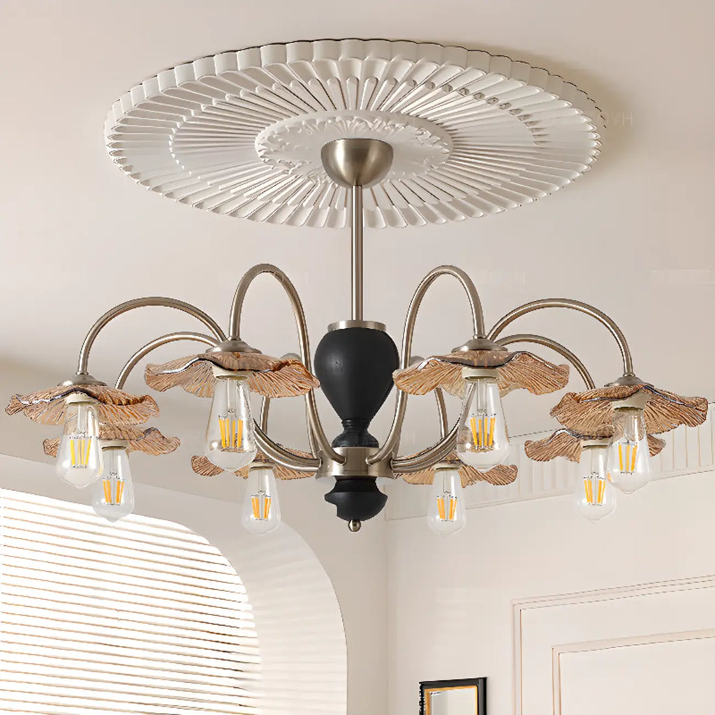 Lustre géométrique à grandes tiges pour salle à manger, 6/8 lumières