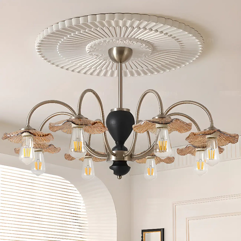Lustre géométrique à grandes tiges pour salle à manger, 6/8 lumières