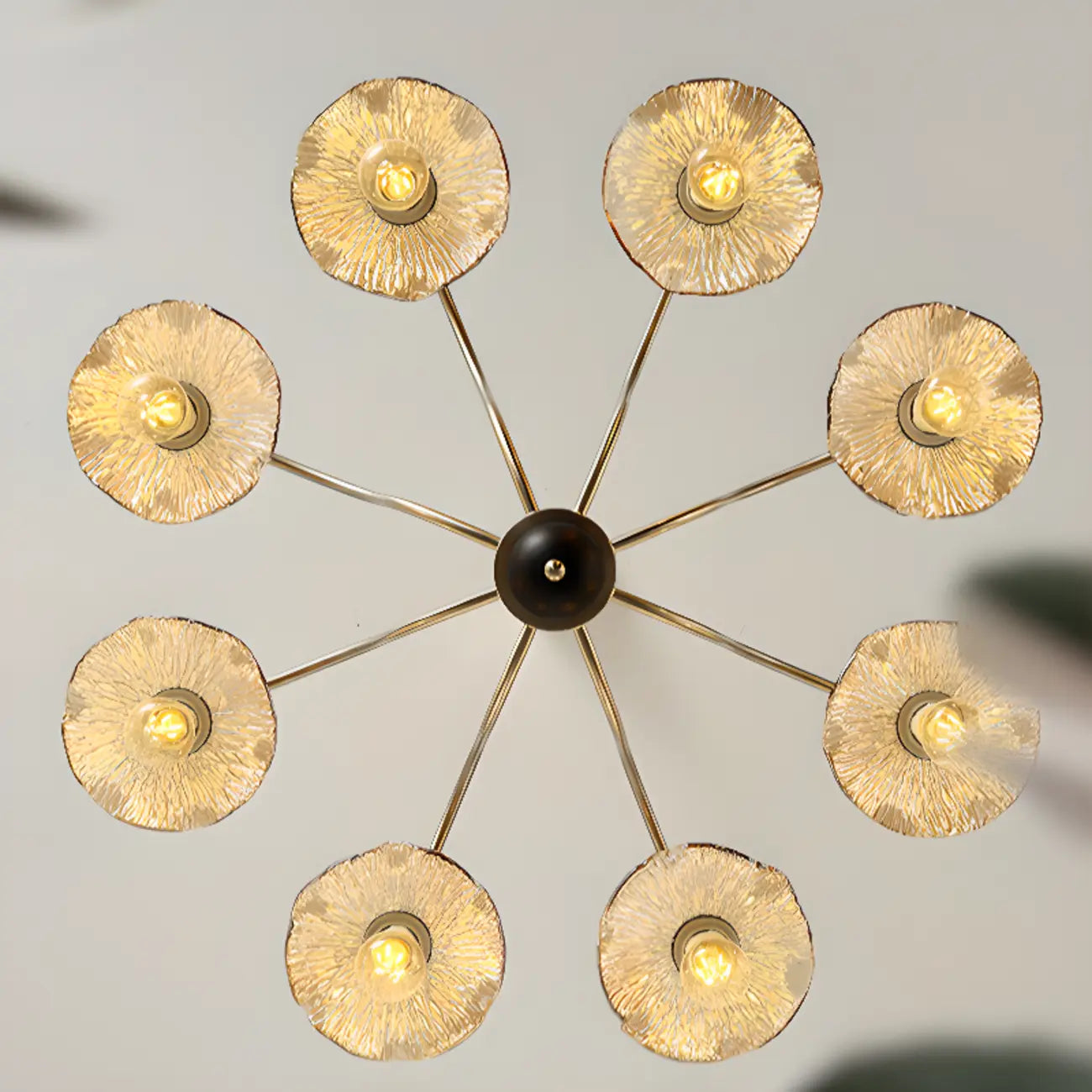 Lustre géométrique à grandes tiges pour salle à manger, 6/8 lumières