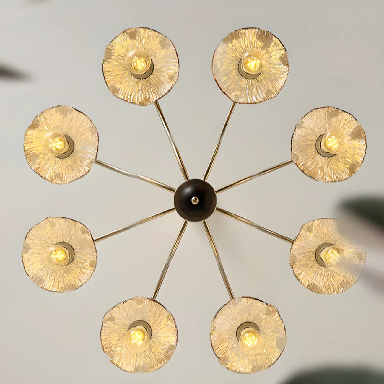 Lustre géométrique à grandes tiges pour salle à manger, 6/8 lumières