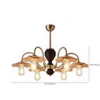 Lustre géométrique à grandes tiges pour salle à manger, 6/8 lumières