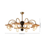 Lustre géométrique à grandes tiges pour salle à manger, 6/8 lumières