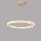 Lustre LED glamour en cristal doré à plusieurs cercles