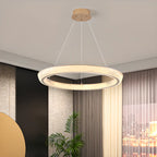Lustre LED glamour en cristal doré à plusieurs cercles
