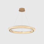 Lustre LED glamour en cristal doré à plusieurs cercles