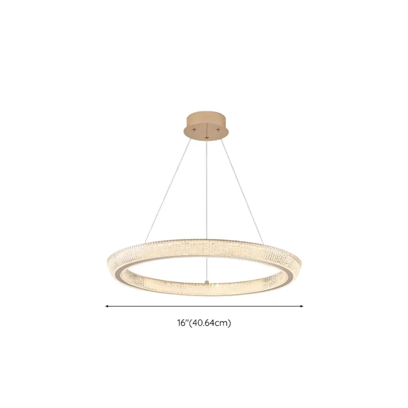 Lustre LED glamour en cristal doré à plusieurs cercles