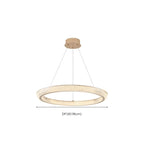 Lustre LED glamour en cristal doré à plusieurs cercles