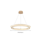 Lustre LED glamour en cristal doré à plusieurs cercles