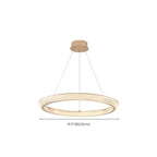 Lustre LED glamour en cristal doré à plusieurs cercles