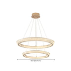 Lustre LED glamour en cristal doré à plusieurs cercles