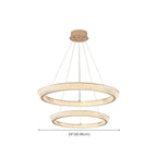 Lustre LED glamour en cristal doré à plusieurs cercles