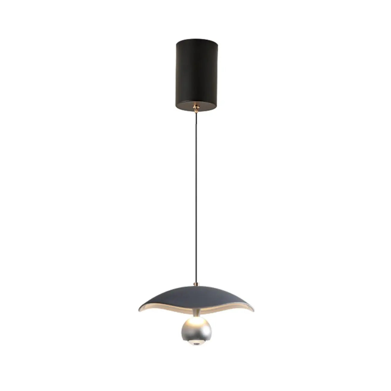 Suspension moderne noire à 2 lumières, hauteur réglable