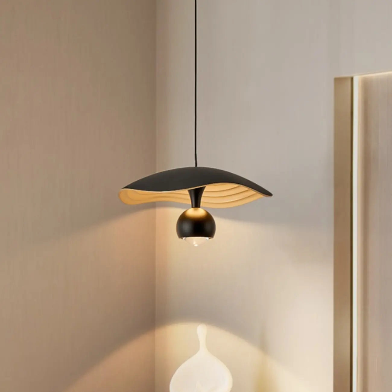 Suspension moderne noire à 2 lumières, hauteur réglable