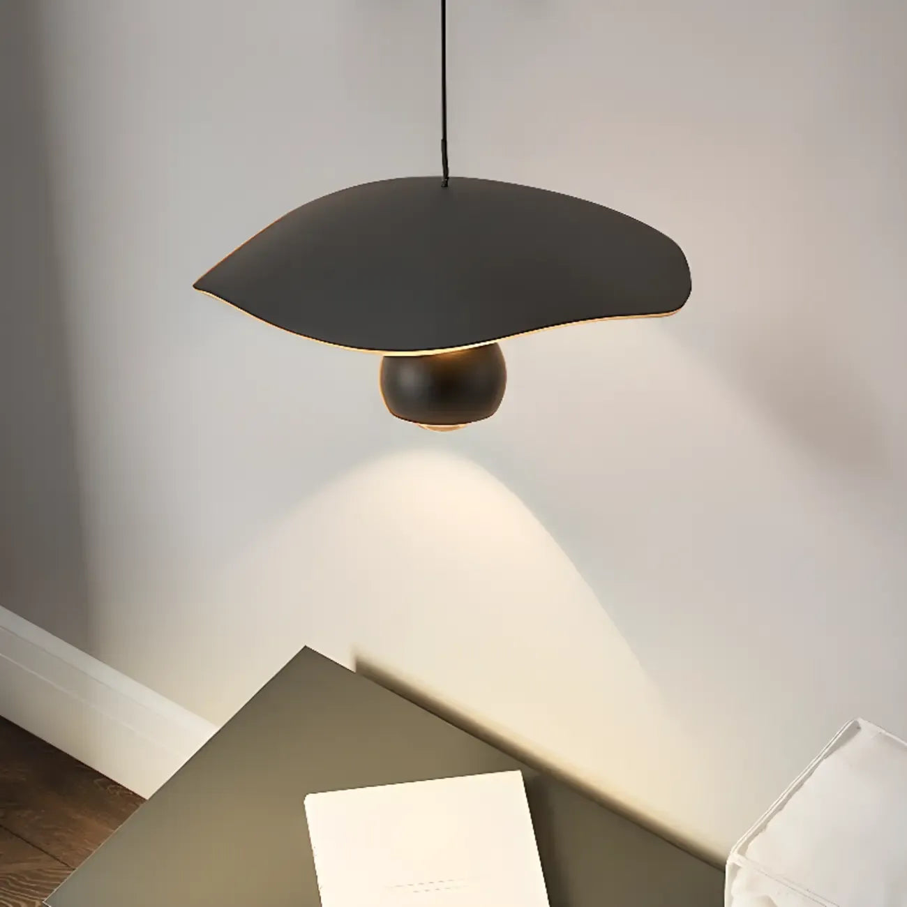 Suspension moderne noire à 2 lumières, hauteur réglable