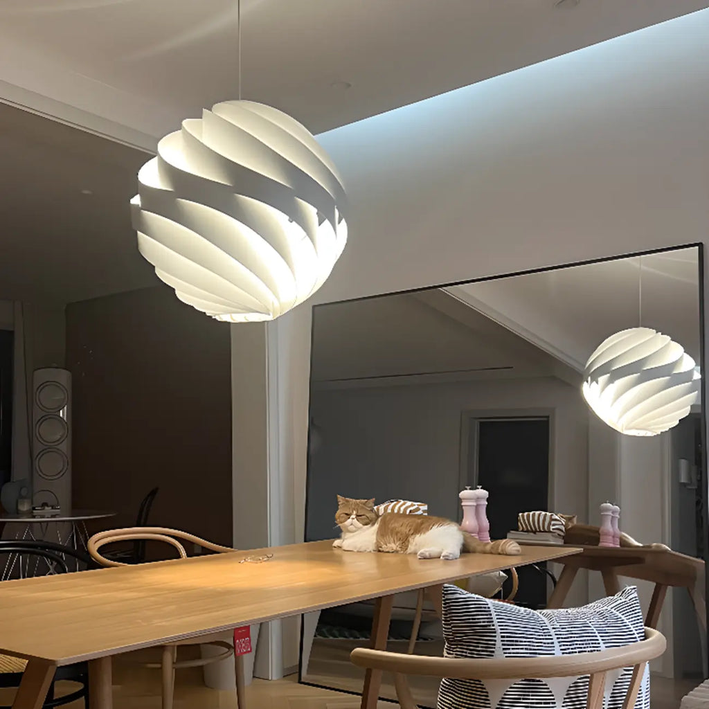 Lampadario a sospensione a globo in alluminio artistico per isola cucina
